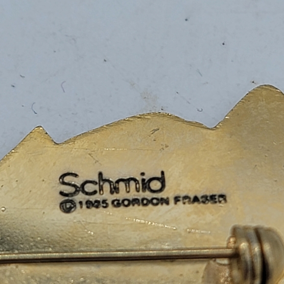 Schmid Gordon Fraser Teddy Bear Sailor Suit Sailboat Enamel Brooch Pin 80s Vtg - Picture 9 of 11